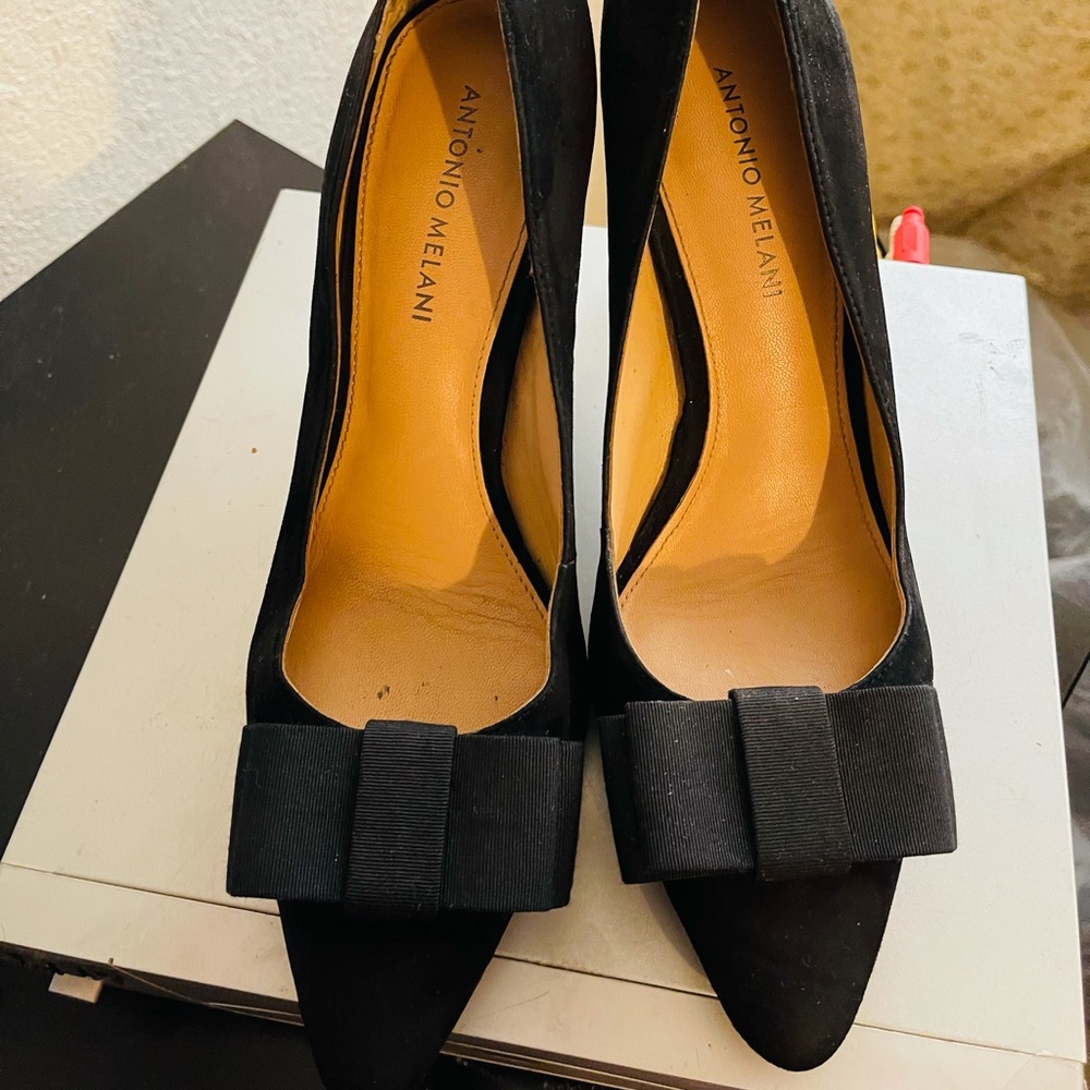 Antonio Melani black suede heels